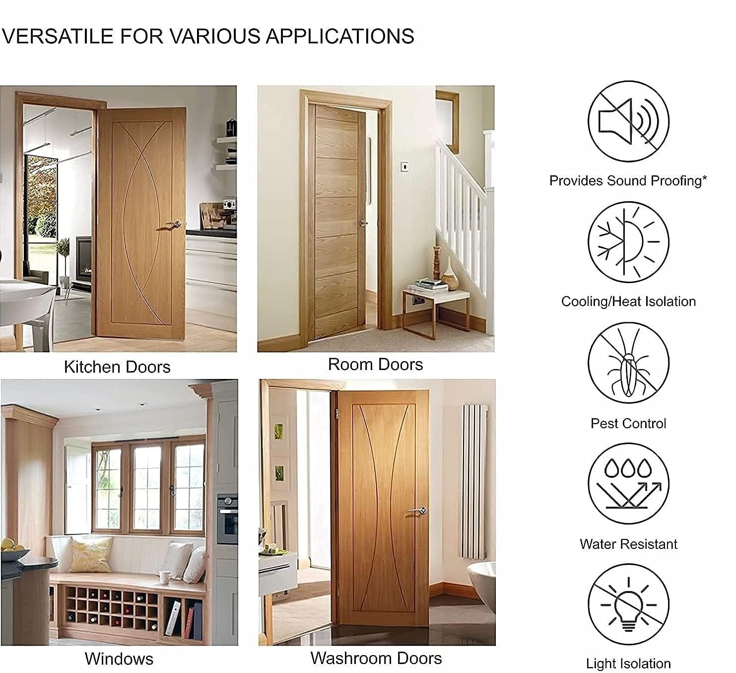 Door Bottom Sealing Guard – Premium Draft Stopper for Doors, Prevents Dust, Dirt, and Noise, Ideal for Home and Office Use