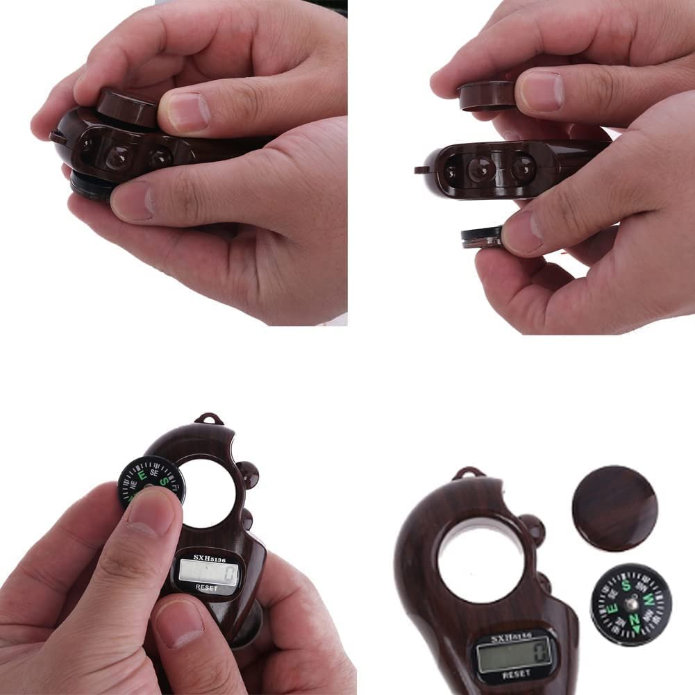 Digital Tally Finger Counter with Compass ? LED Display, Adjustable Finger Ring ? Ideal for Prayers, Meditation, Chanting, and Score Counting

