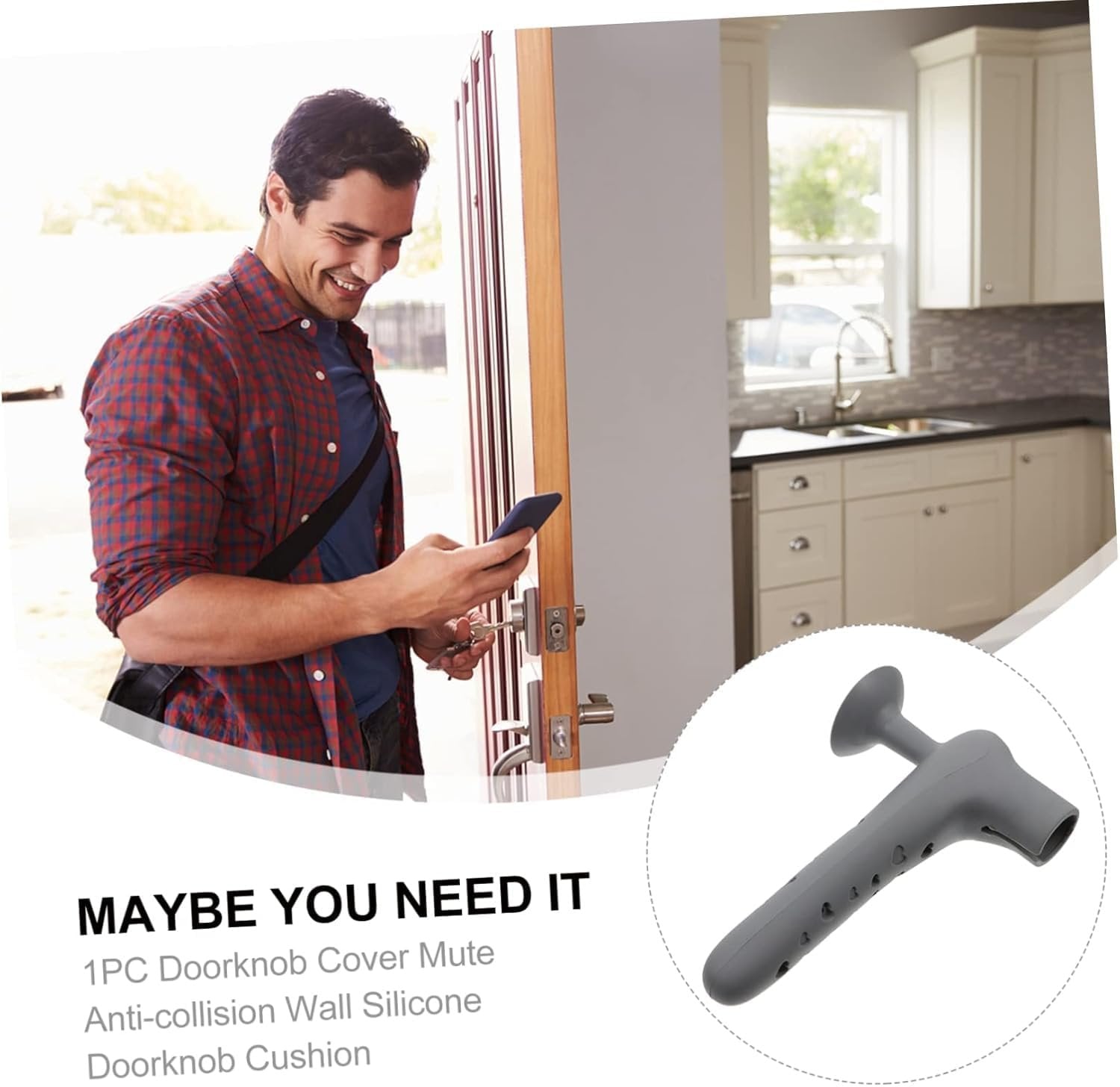 Safety Door Handle Cover ? Soft Silicone Protective Grip for Baby & Child Safety ? Anti-Collision, Shockproof, Easy to Install

