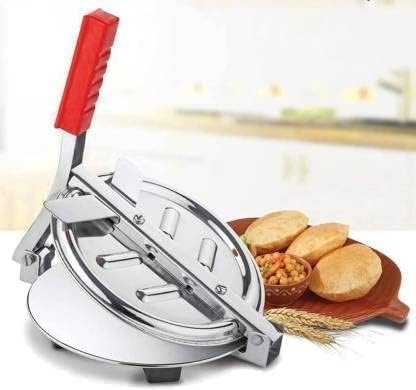 Puri Press Maker ? Manual Roti, Papad, and Chapati Maker ? Heavy Duty Steel Body, Non-Slip Base, Easy to Use for Home Cooking

