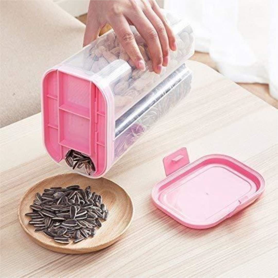 2 Section Airtight Food Container ? Leak-Proof Dual Compartment Lunch & Snack Box ? Microwave Safe & BPA-Free