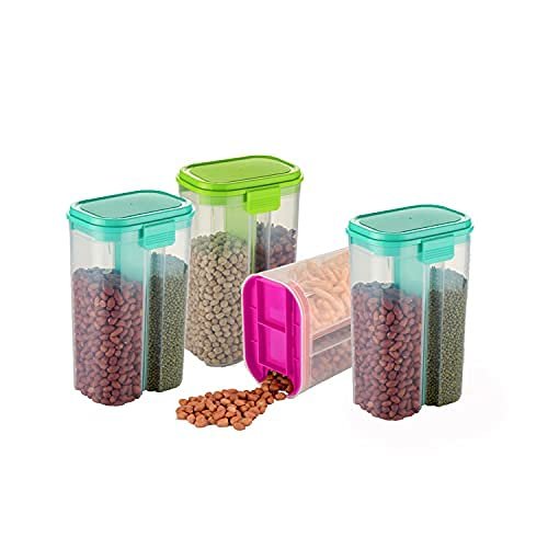 2 Section Airtight Food Container ? Leak-Proof Dual Compartment Lunch & Snack Box ? Microwave Safe & BPA-Free
