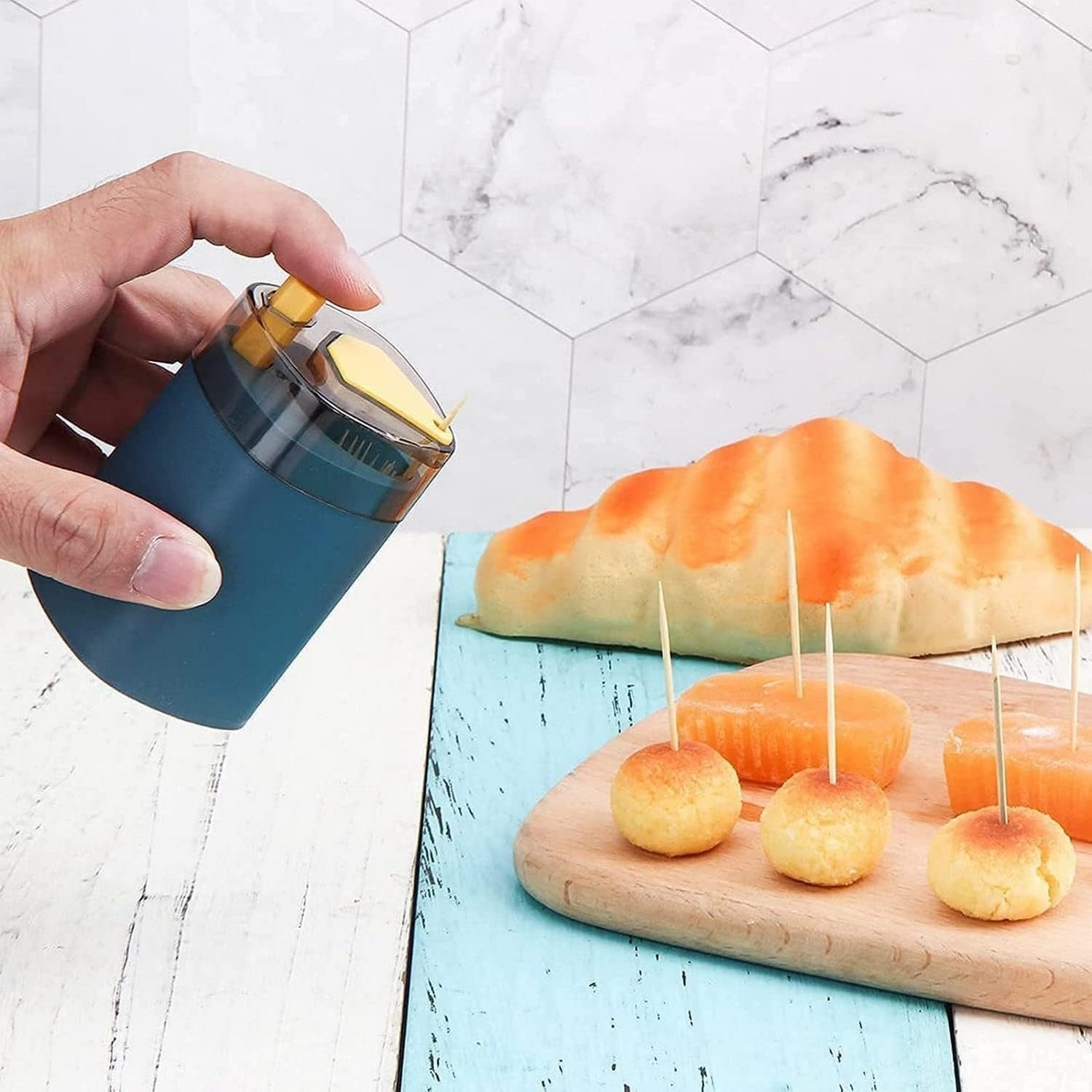 Automatic Toothpick Dispenser ? Hands-Free, Hygienic Toothpick Dispenser for Home & Office ? Easy One-Handed Use

