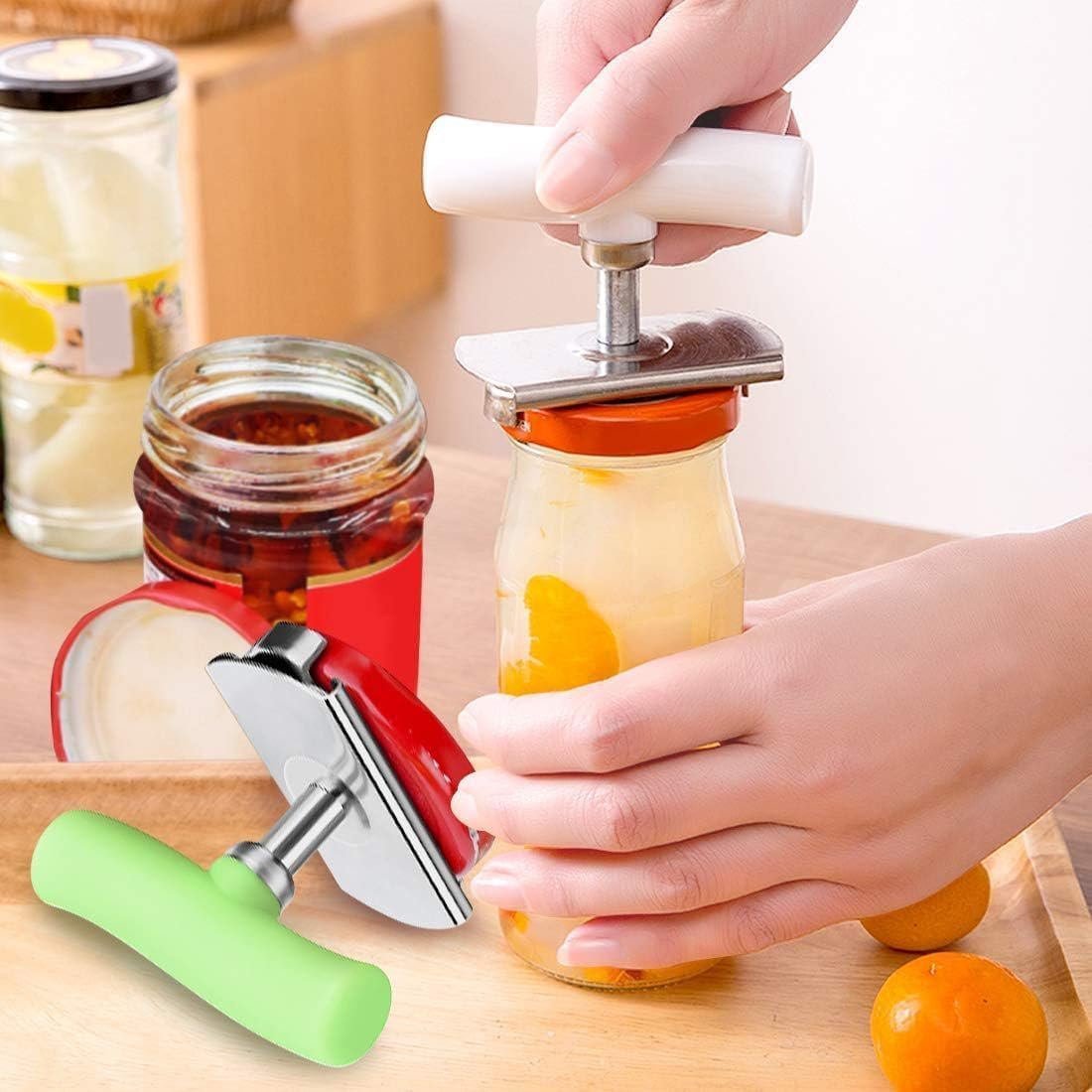 Multi-Function Bottle Cap Opener ? 4-in-1 Tool for Jars, Bottles, and Cans ? Easy Grip, Durable Design

