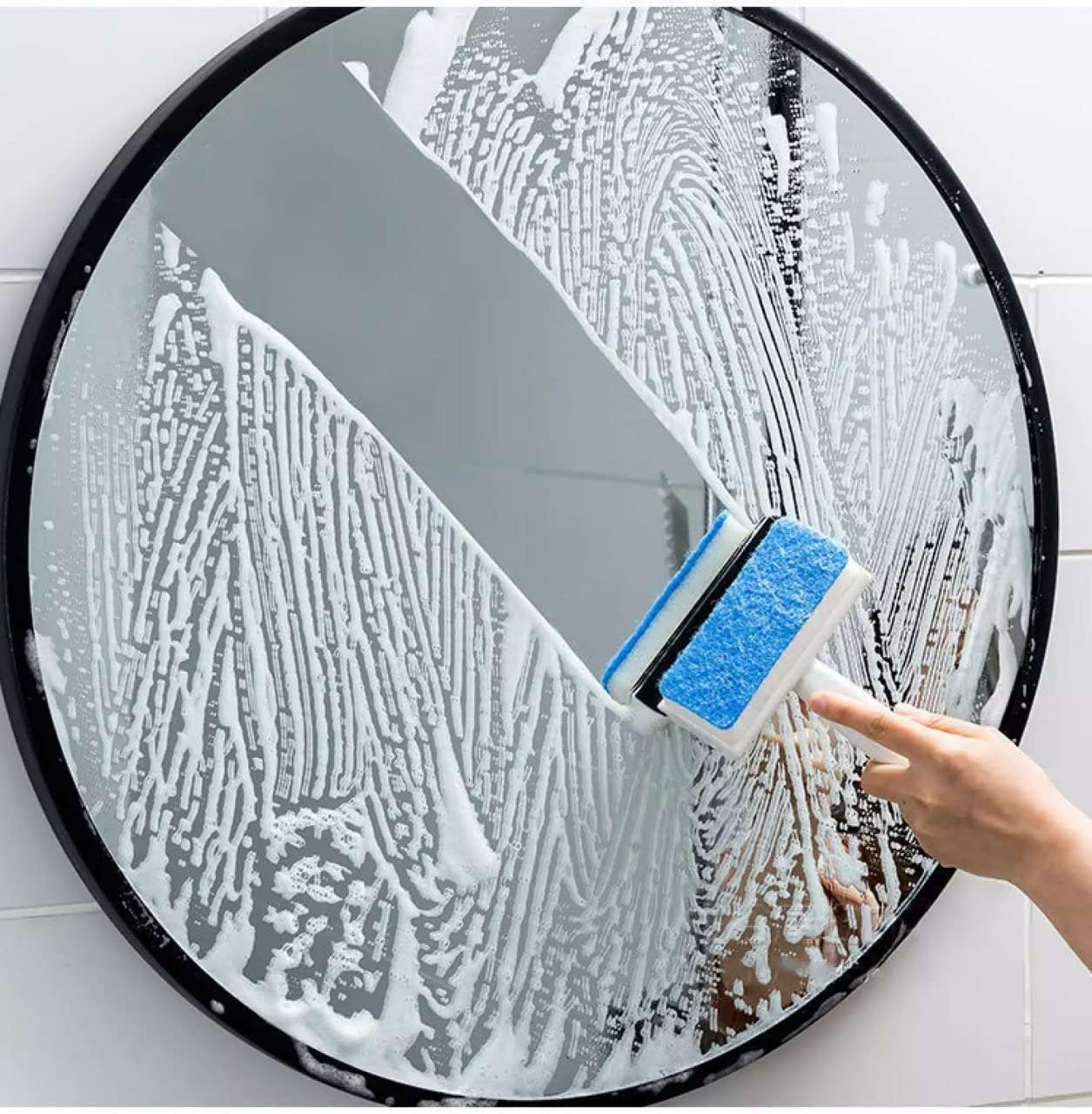 2-in-1 Glass Wiper Cleaning Brush ? Multi-Purpose Window & Glass Cleaner with Scraper for Streak-Free Shine

