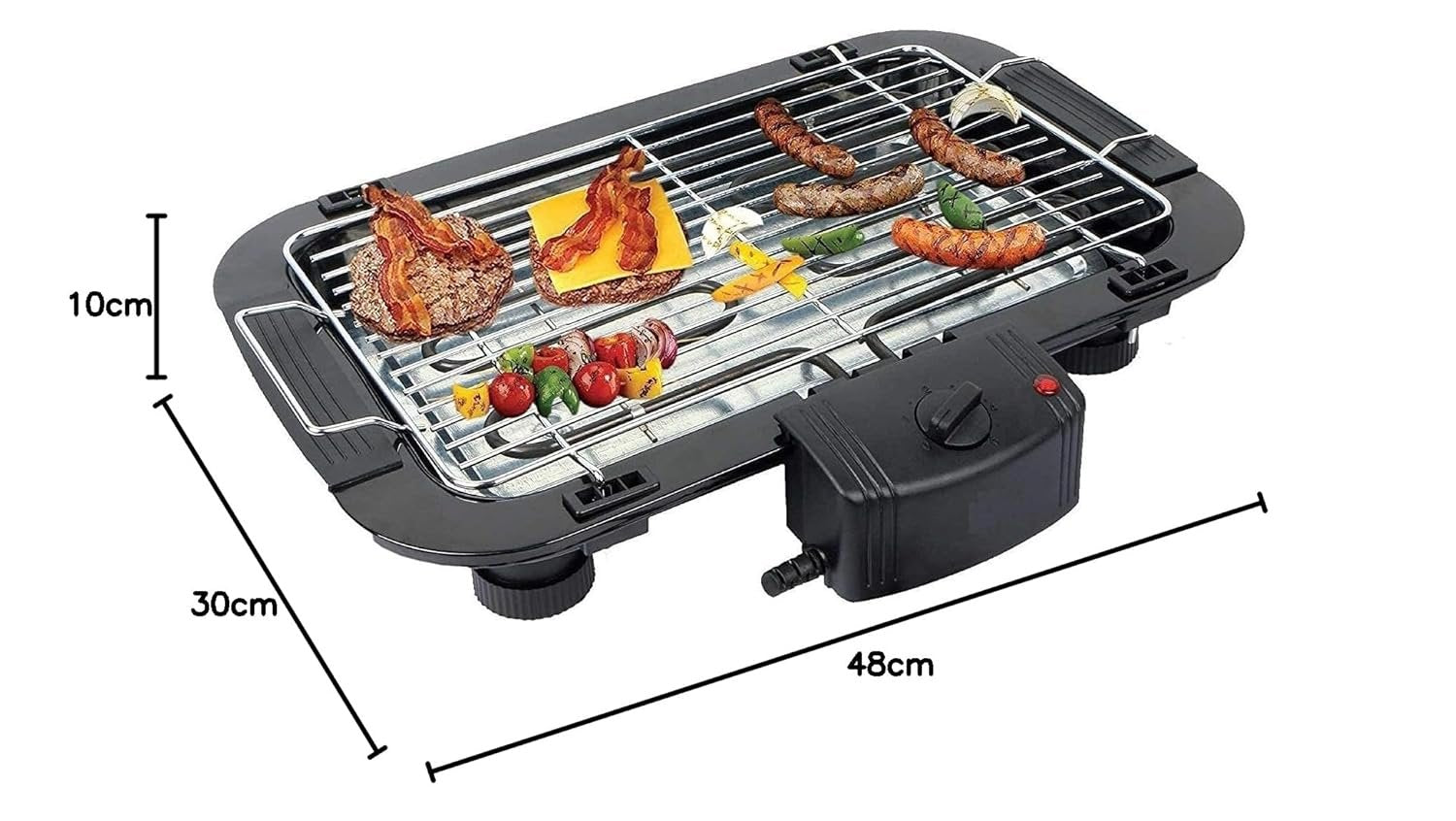 BBQ Electric Barbecue Grill ? Indoor & Outdoor Electric Grill for Perfect Grilling, Smokeless & Adjustable Heat

