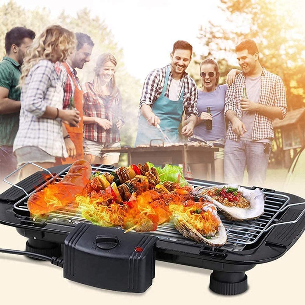 BBQ Electric Barbecue Grill ? Indoor & Outdoor Electric Grill for Perfect Grilling, Smokeless & Adjustable Heat

