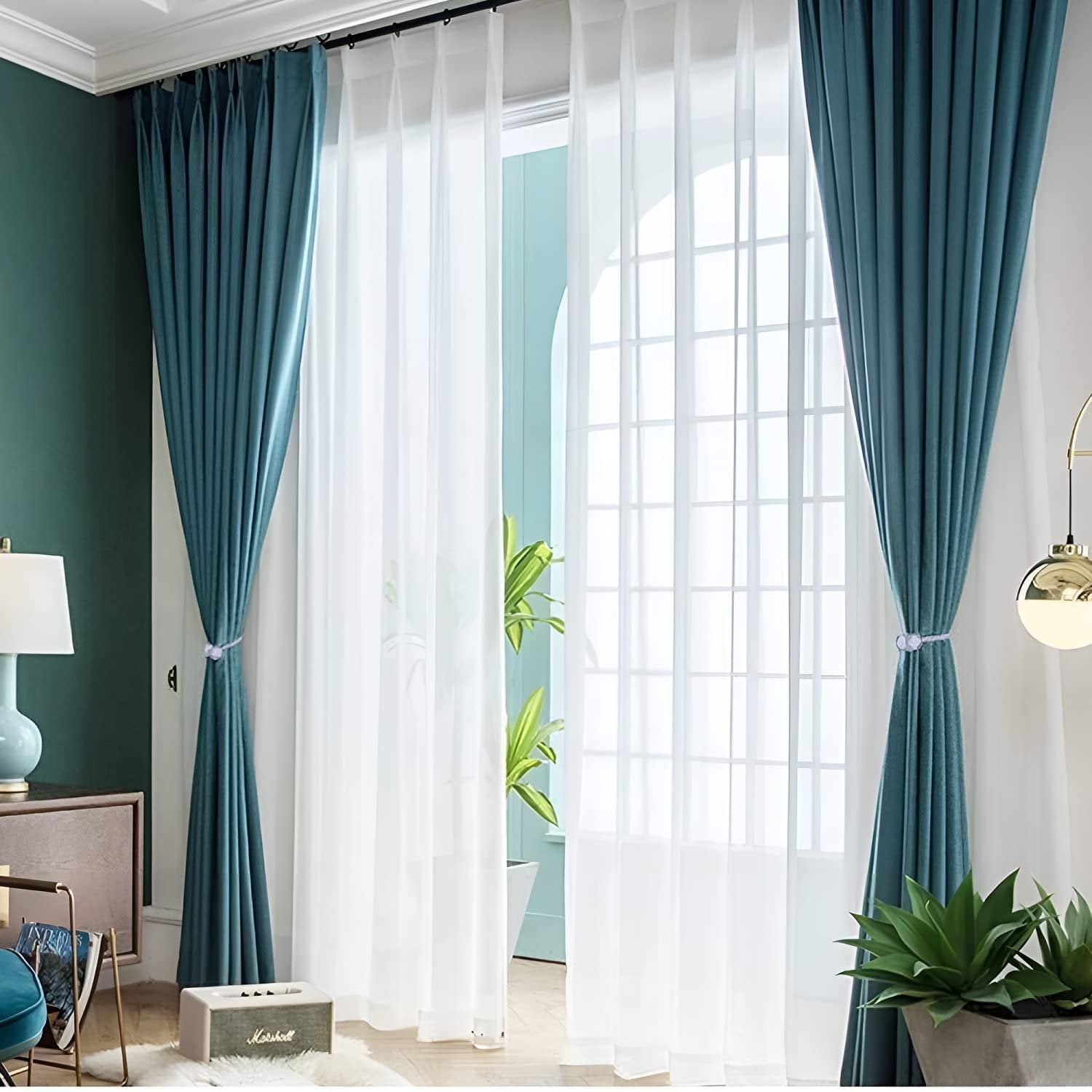 (Pack of 2) Magnetic Curtain Rope ? Adjustable, Strong Hold for Easy Curtain Tieback & Decoration

