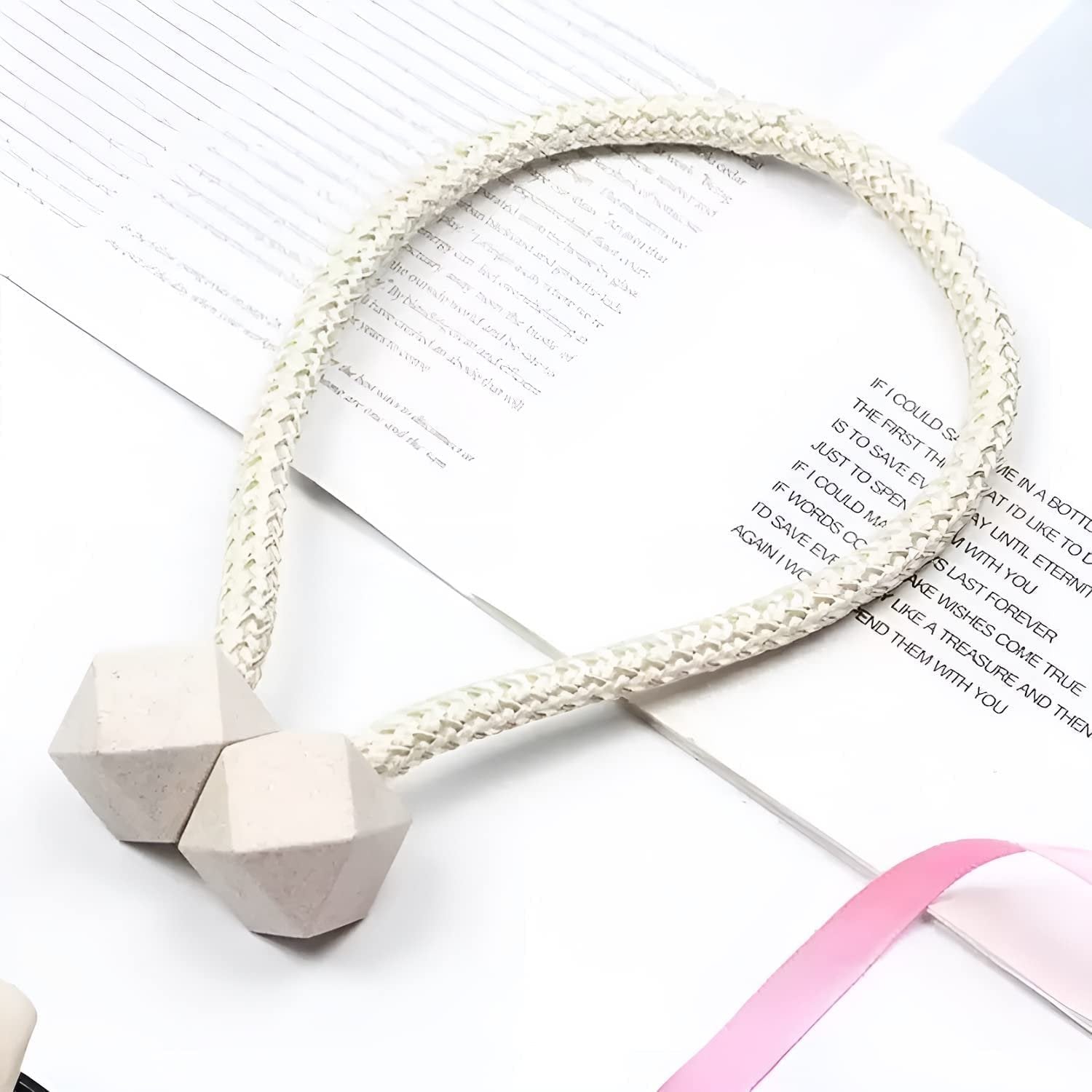 (Pack of 2) Magnetic Curtain Rope ? Adjustable, Strong Hold for Easy Curtain Tieback & Decoration

