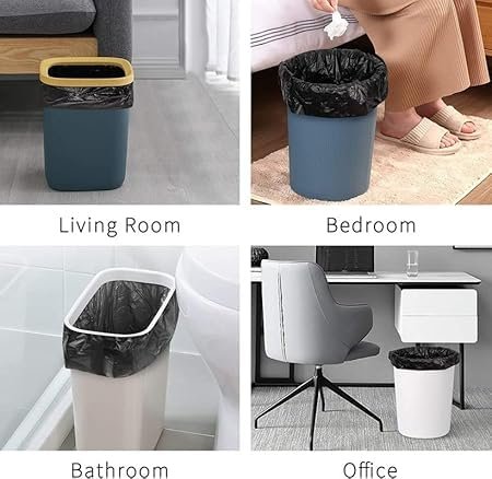 100-Pack Garbage Bags Roll ? Medium Size Trash Bags (18"x20") ? Strong & Leakproof ? 0.8mm Thickness ? Perfect for Bathroom, Bedroom & Office Bins (Black) 

