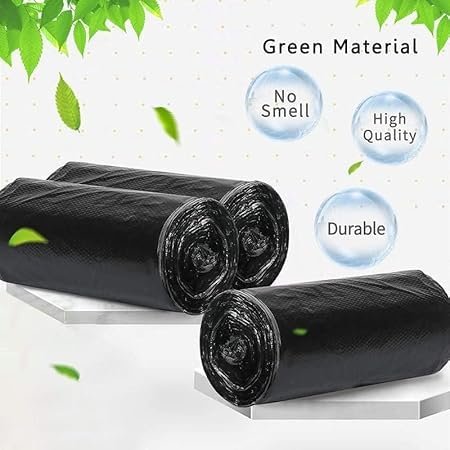 100-Pack Garbage Bags Roll ? Medium Size Trash Bags (18"x20") ? Strong & Leakproof ? 0.8mm Thickness ? Perfect for Bathroom, Bedroom & Office Bins (Black) 

