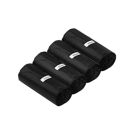 100-Pack Garbage Bags Roll ? Medium Size Trash Bags (18"x20") ? Strong & Leakproof ? 0.8mm Thickness ? Perfect for Bathroom, Bedroom & Office Bins (Black) 

