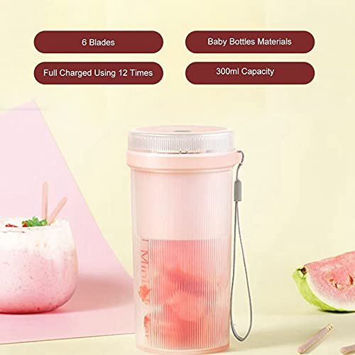 USB Rechargeable Mini Portable Juicer ? Personal Blender for Smoothies, Shakes & Juices ? Travel-Friendly, Compact Juicer Bottle with Powerful Blades

