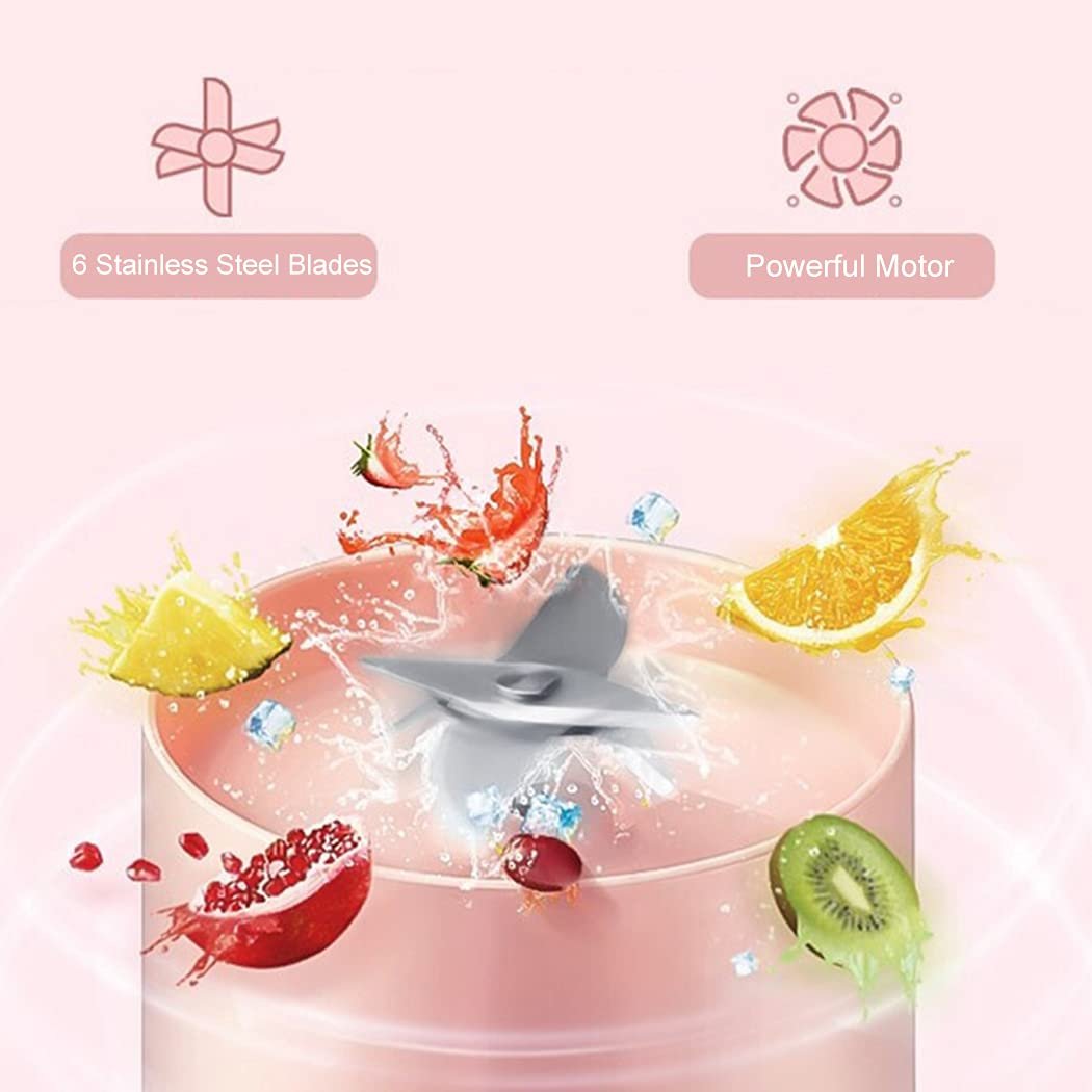 USB Rechargeable Mini Portable Juicer ? Personal Blender for Smoothies, Shakes & Juices ? Travel-Friendly, Compact Juicer Bottle with Powerful Blades

