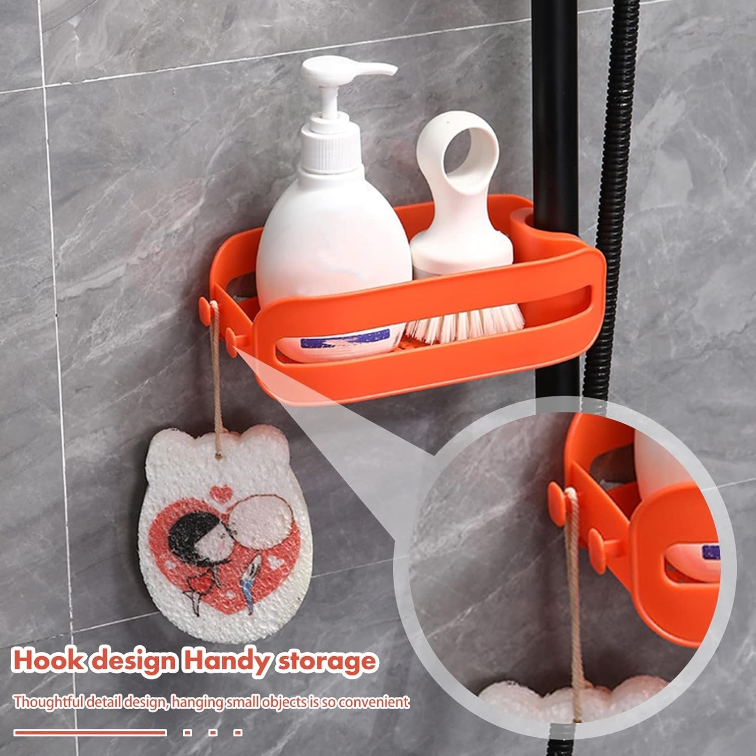 Kitchen Sink Faucet Organizer Rack ? Adjustable Holder for Sponges, Soaps & Brushes ? Drainage Design Sink Caddy Shelf for Tidy Countertops

