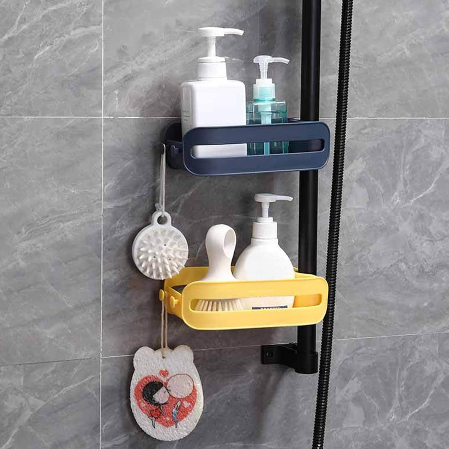 Kitchen Sink Faucet Organizer Rack ? Adjustable Holder for Sponges, Soaps & Brushes ? Drainage Design Sink Caddy Shelf for Tidy Countertops

