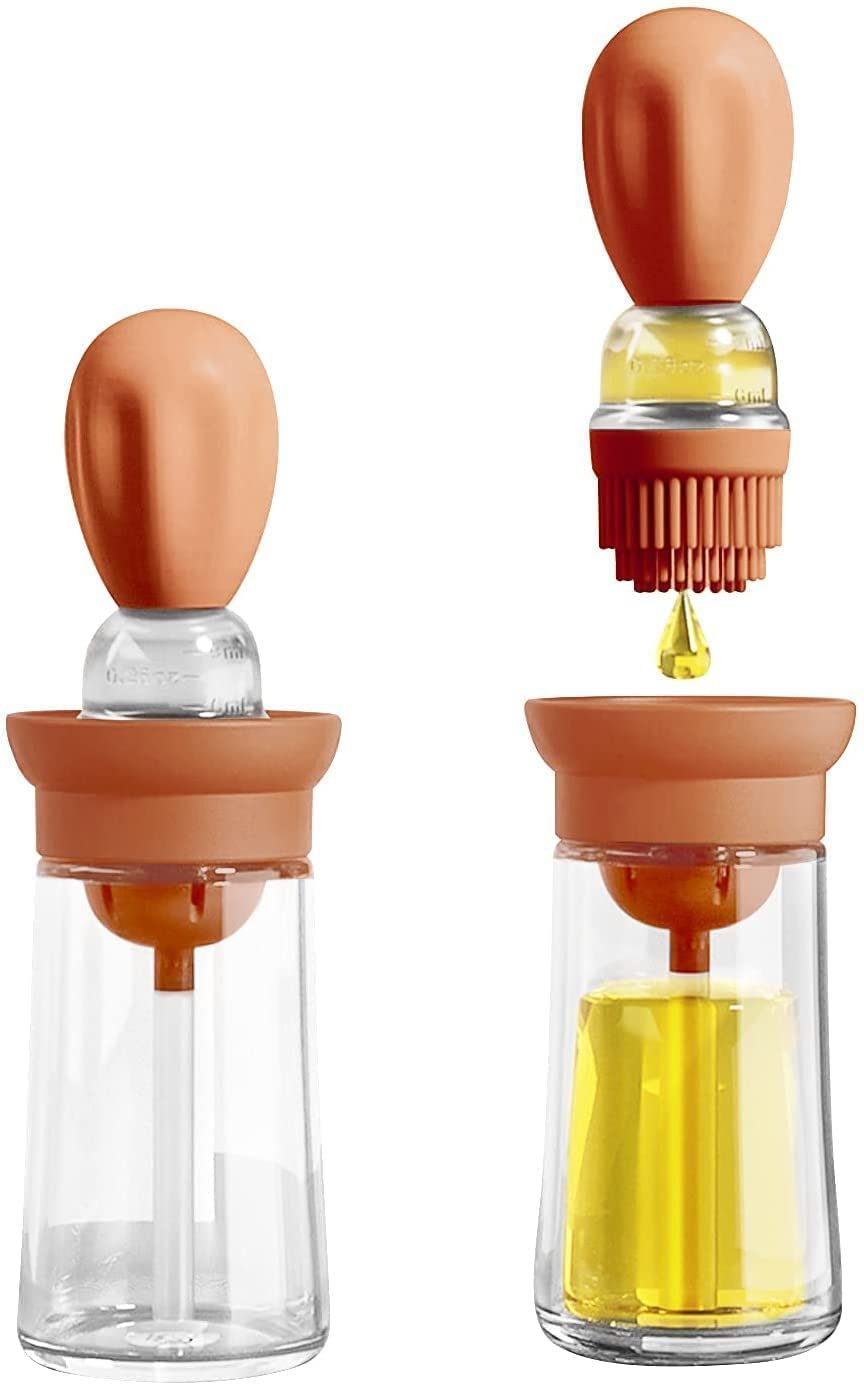 2 in 1 Silicone Dropper Measuring Oil Dispenser Bottle ? Precise, Leak-Proof, BPA-Free Bottle for Oil, Vinegar, Syrup ? Ideal for Cooking & Baking

