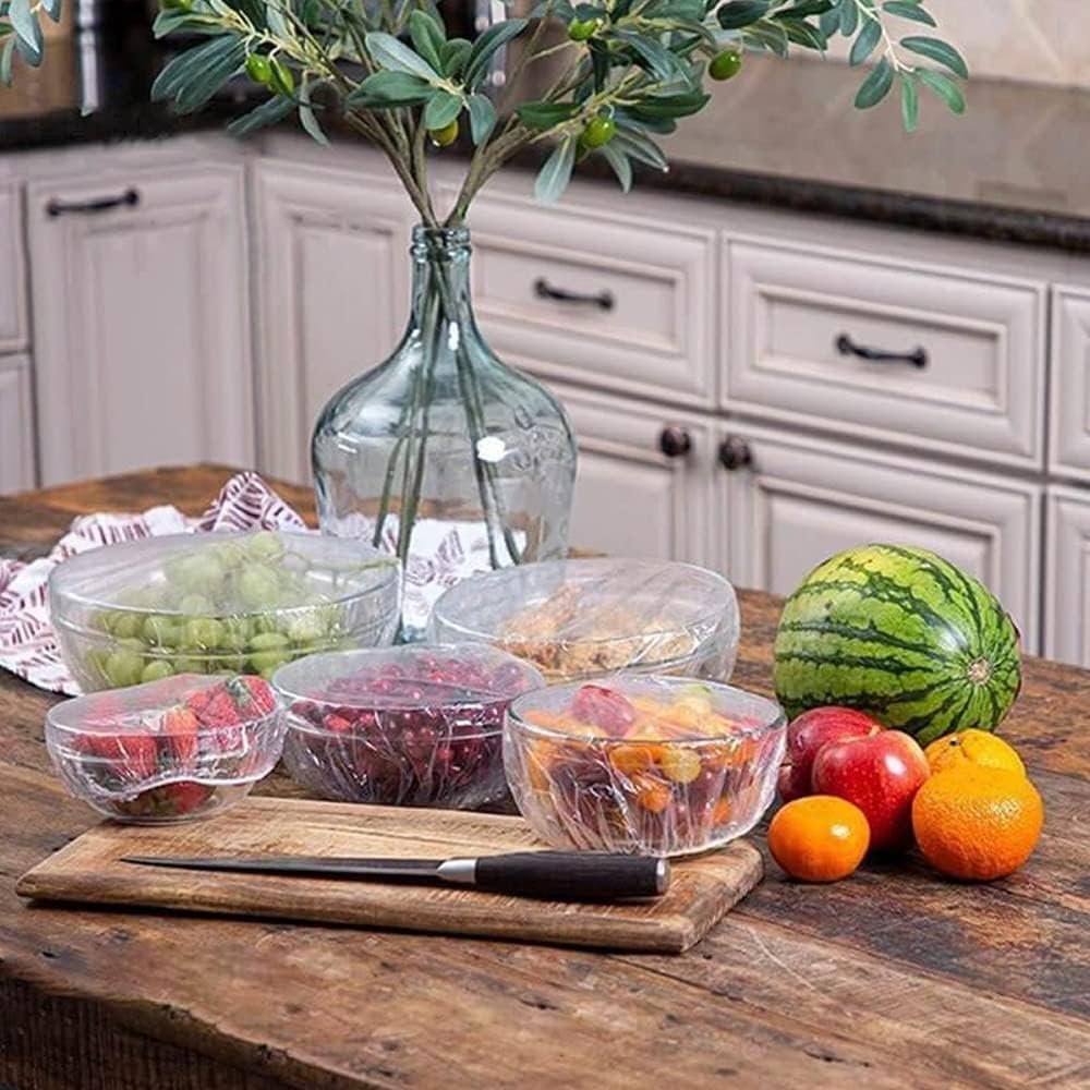 100 Pcs Fresh Keeping Bags ? Reusable Elastic Food Storage Covers for Bowls and Plates

