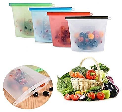 1000ml Silicon Bag (1 Piece) ? Reusable Food Storage Bag with Leak-Proof Seal ? Freezer, Microwave & Dishwasher Safe ? Eco-Friendly Alternative to Plastic

