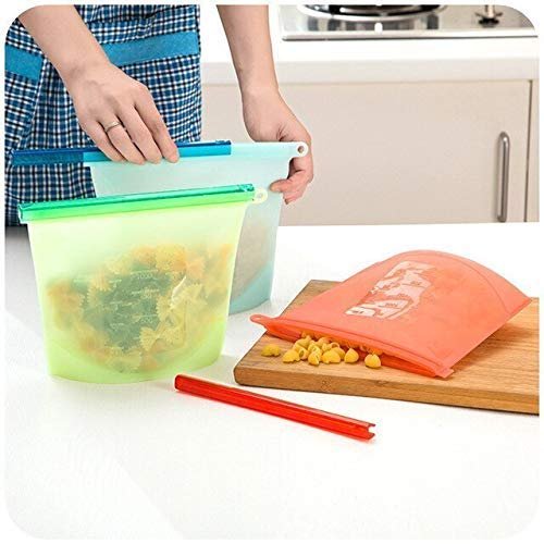 1000ml Silicon Bag (1 Piece) ? Reusable Food Storage Bag with Leak-Proof Seal ? Freezer, Microwave & Dishwasher Safe ? Eco-Friendly Alternative to Plastic

