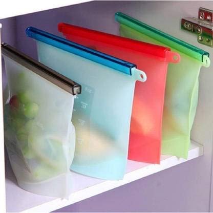 1000ml Silicon Bag (1 Piece) ? Reusable Food Storage Bag with Leak-Proof Seal ? Freezer, Microwave & Dishwasher Safe ? Eco-Friendly Alternative to Plastic

