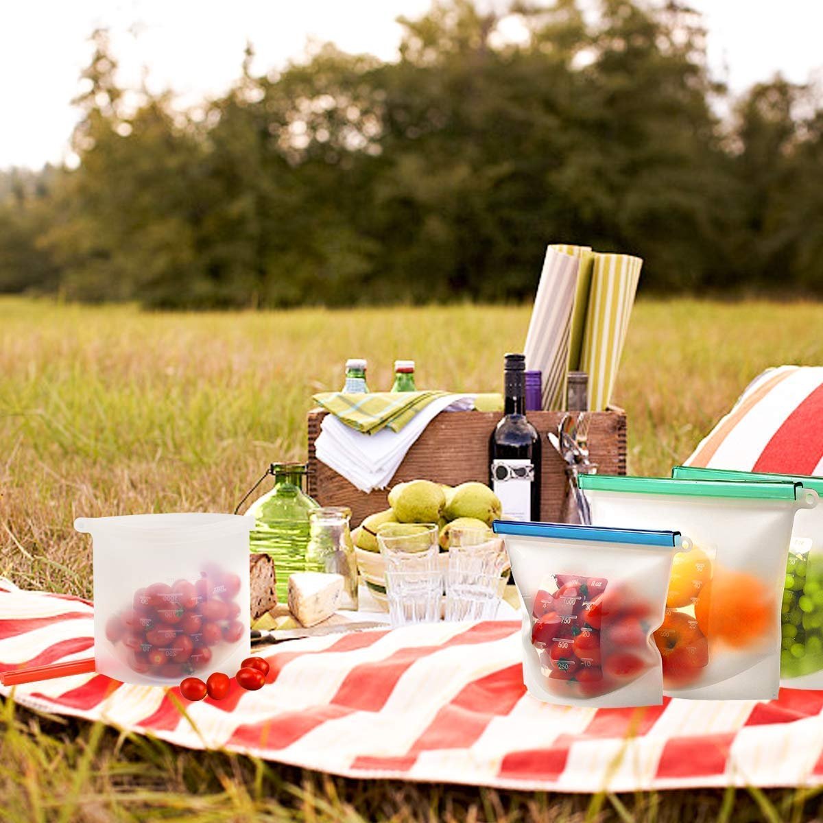 1000ml Silicon Bag (1 Piece) ? Reusable Food Storage Bag with Leak-Proof Seal ? Freezer, Microwave & Dishwasher Safe ? Eco-Friendly Alternative to Plastic

