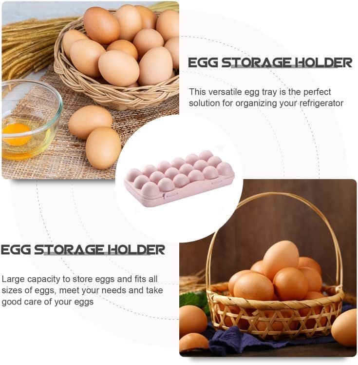 18 Grid Plastic Egg Holder Tray ? Stackable Refrigerator Egg Storage Box with Lid ? Durable & BPA-Free ? Keeps Eggs Fresh & Organized

