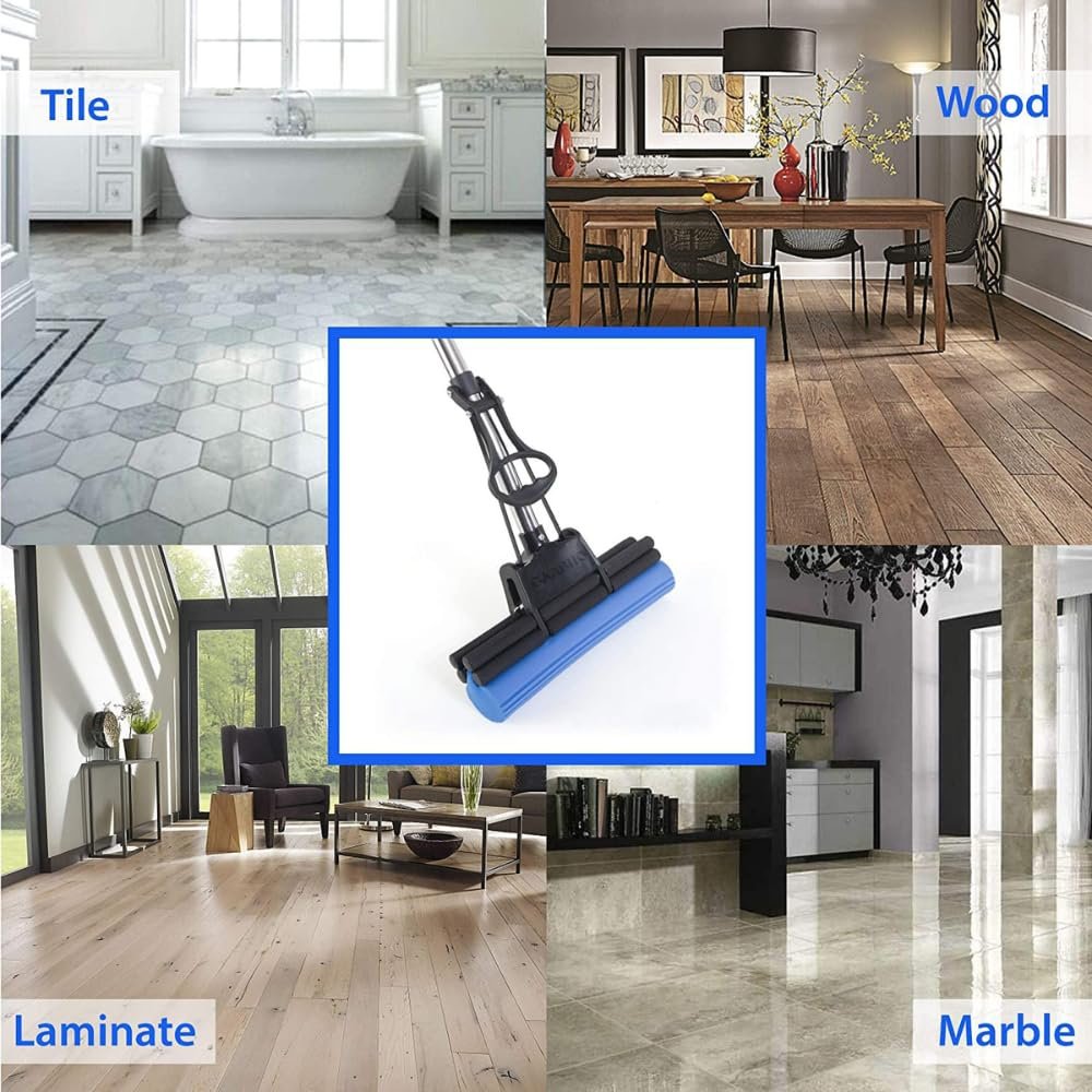 SQUEEZE SPONGE MOP FOR FLOOR CLEANING ? Efficient, Easy-to-Use Mop for Quick and Thorough Floor Cleaning

