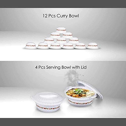 36 PCS EXCLUSIVE PLASTIC PRINTED ROUND DINNER SET ? Elegant and Durable Plastic Dinnerware Set for Everyday Use

