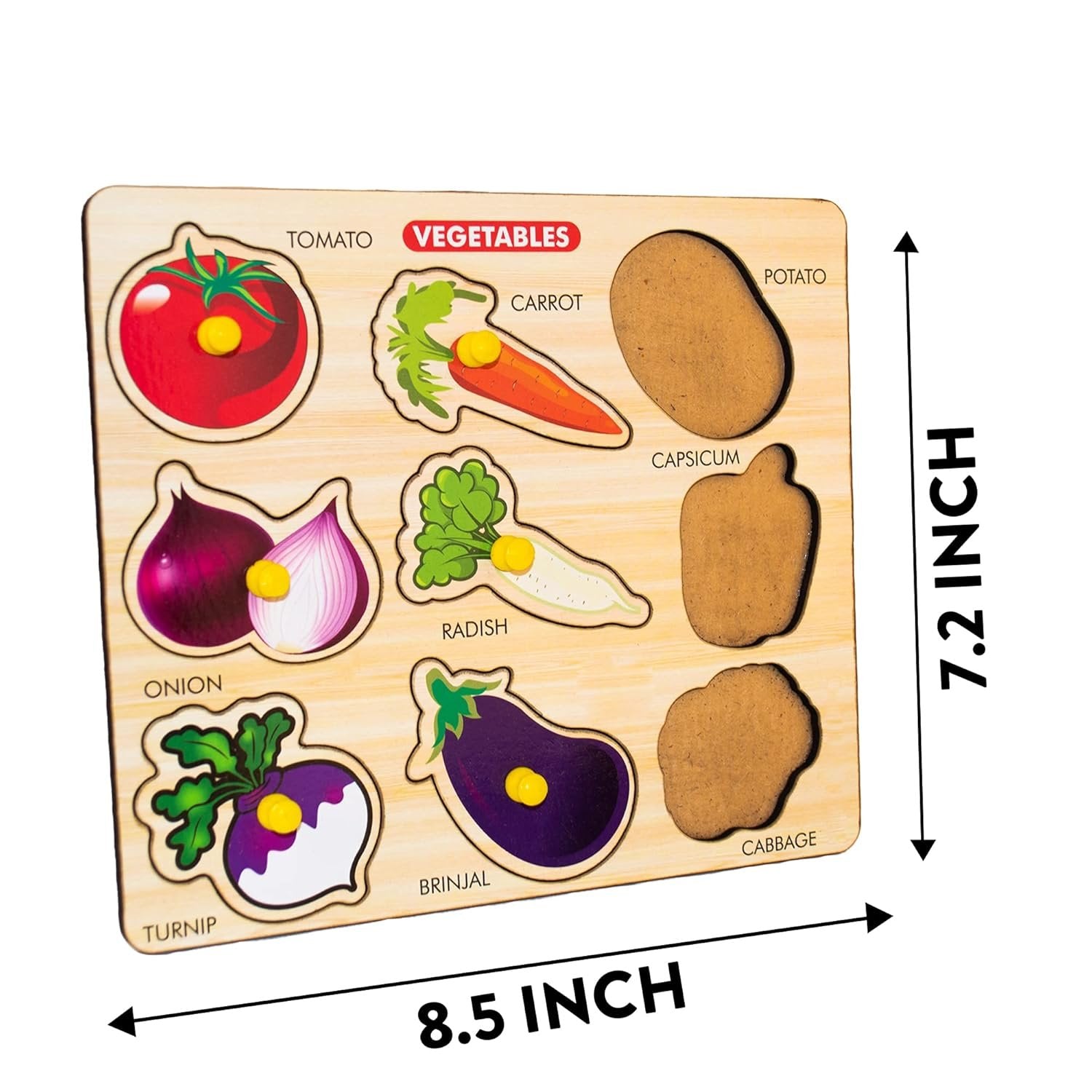 Wooden Fruits Shapes Puzzle ? Fun and Educational Toy for Toddlers ? Improve Shape Recognition, Cognitive Skills, and Hand-Eye Coordination

