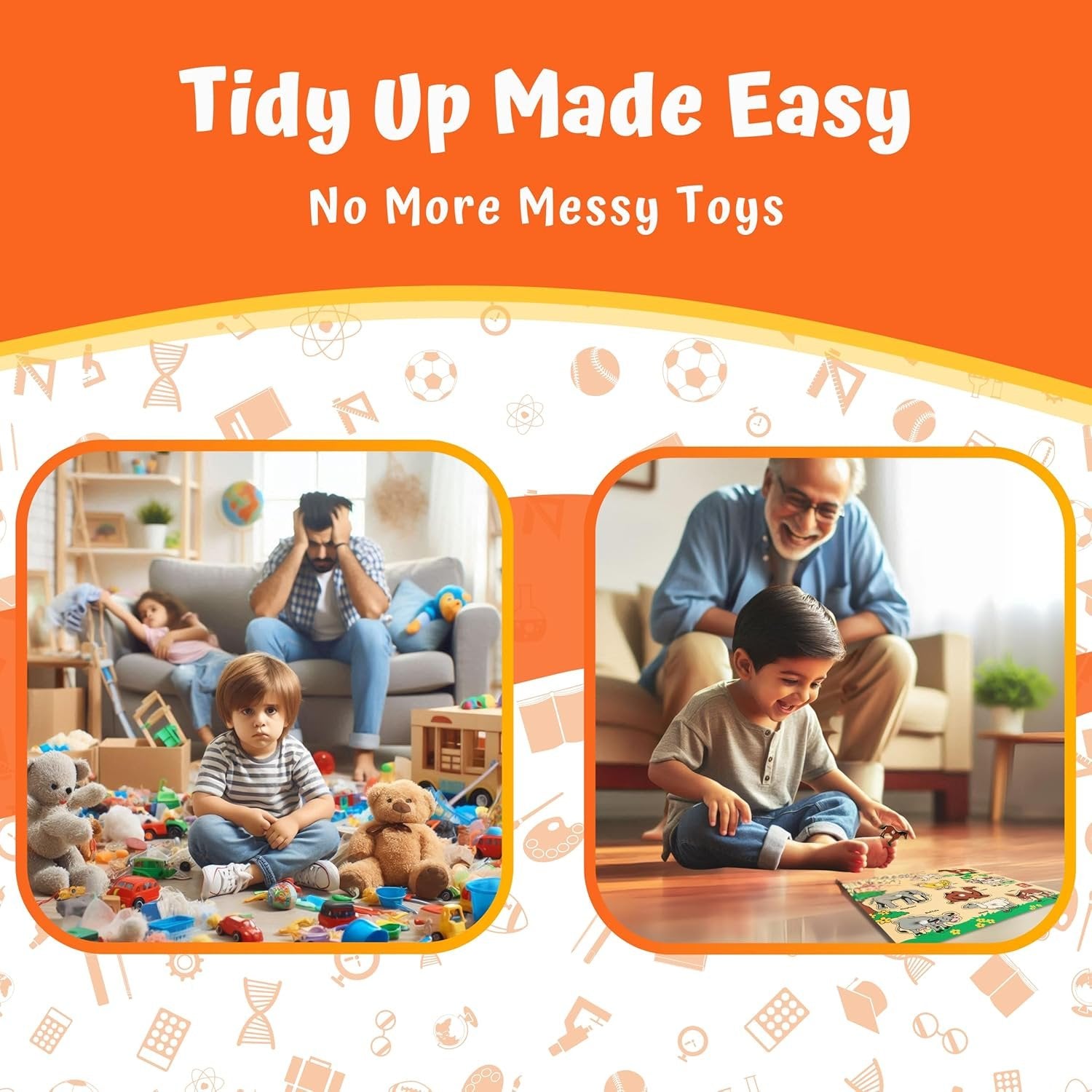 Wooden Animals Shapes Puzzle ? Fun and Educational Toy for Toddlers ? Learn Animal Names, Shapes, and Improve Motor Skills

