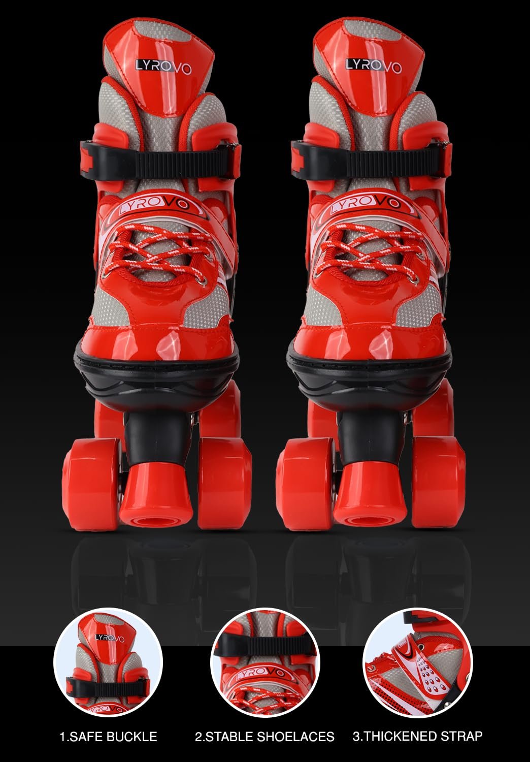 4 Wheel Skate Big ? Adjustable Roller Skates for Kids ? Durable, Comfortable, and Safe for Outdoor Fun and Skill Development
