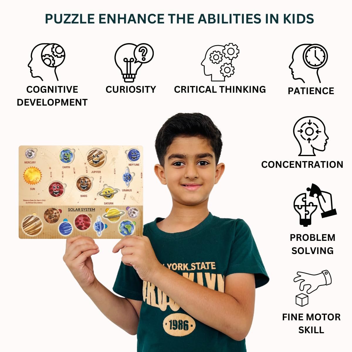 Wooden Solar Puzzle ? Educational and Fun Puzzle Game for Kids ? Learn About Solar Energy with Interactive Puzzle

