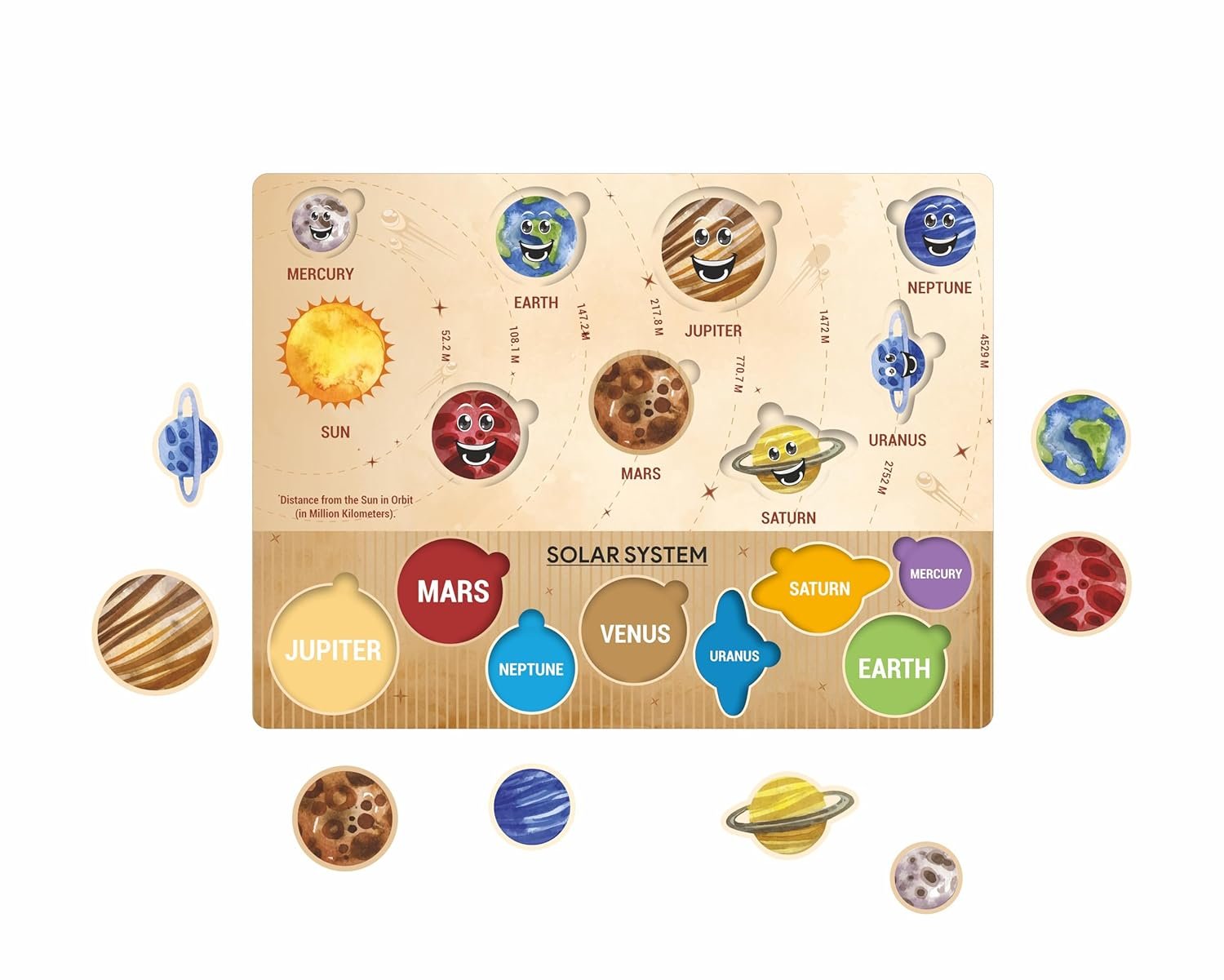 Wooden Solar Puzzle ? Educational and Fun Puzzle Game for Kids ? Learn About Solar Energy with Interactive Puzzle

