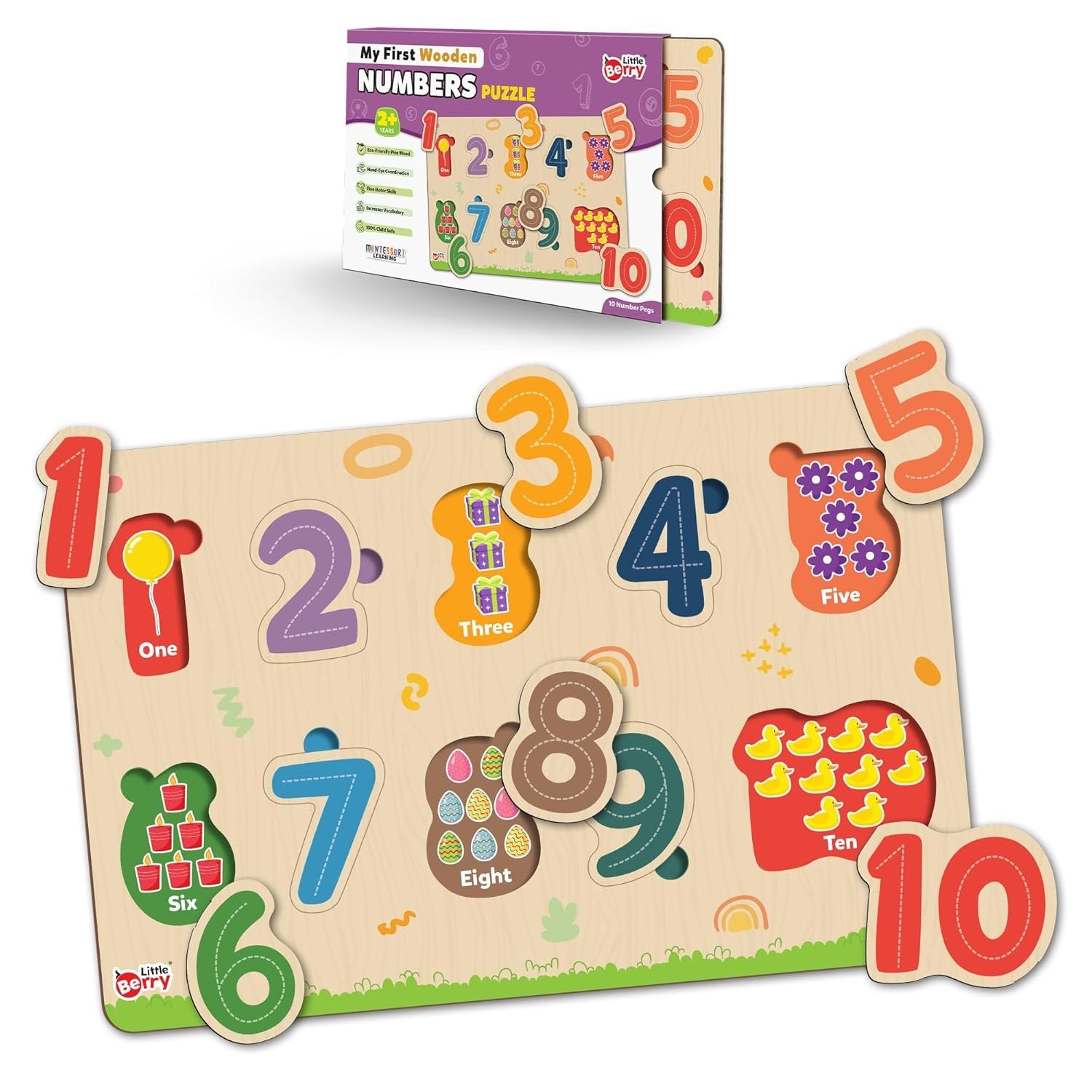 1 to 10 Number Puzzle ? Educational Number Puzzle for Toddlers ? Learn Numbers and Counting Fun Toy

