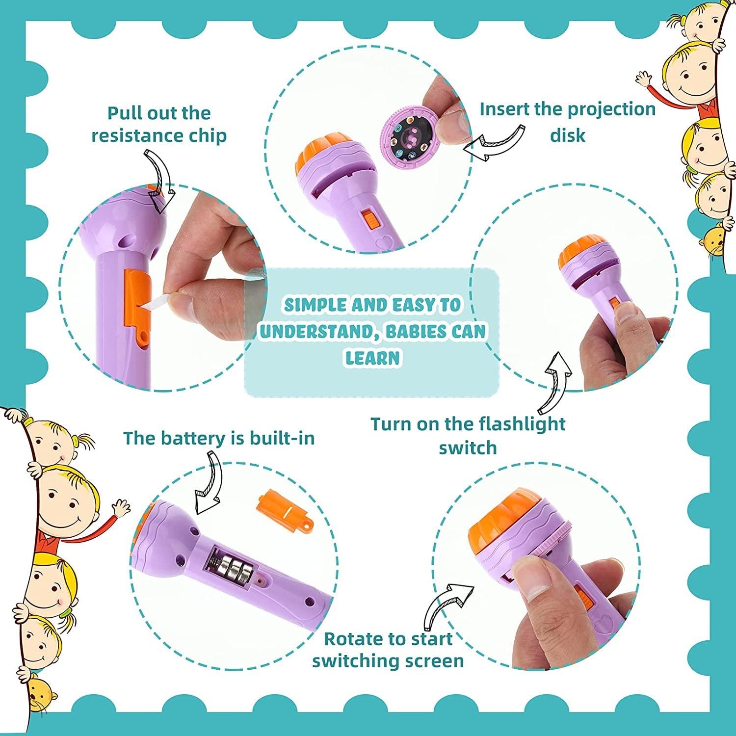 Mini Projector Flashlight Toy (3 Slides) ? Fun Projector Flashlight with Images for Kids ? Portable Toy for Storytelling

