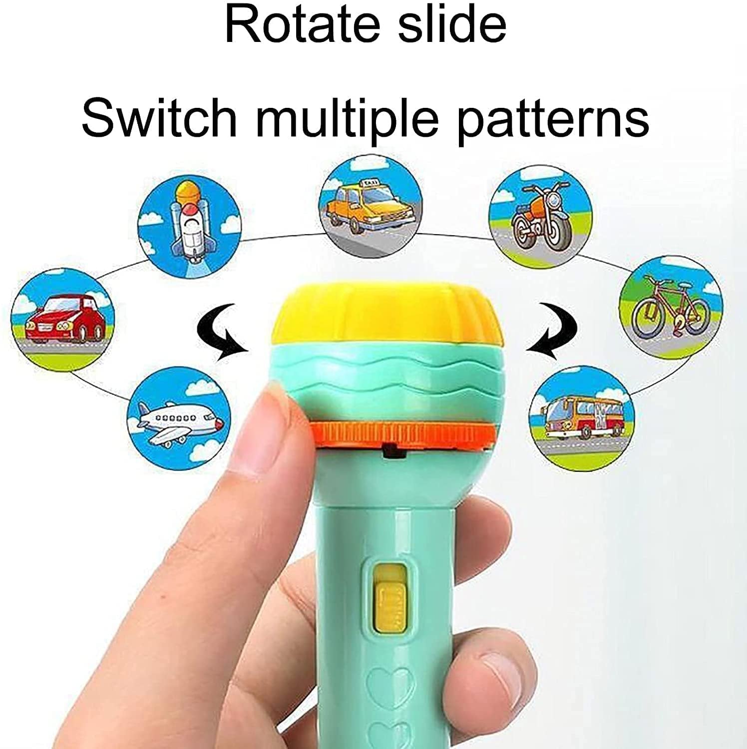 Mini Projector Flashlight Toy (3 Slides) ? Fun Projector Flashlight with Images for Kids ? Portable Toy for Storytelling

