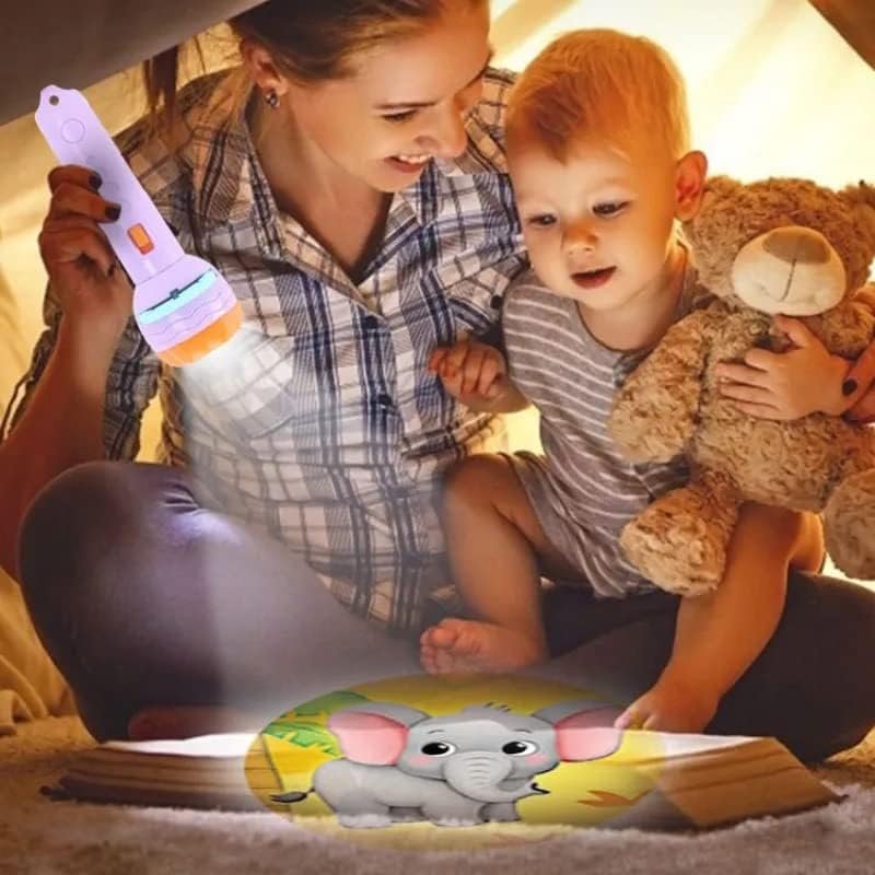 Mini Projector Flashlight Toy (3 Slides) ? Fun Projector Flashlight with Images for Kids ? Portable Toy for Storytelling

