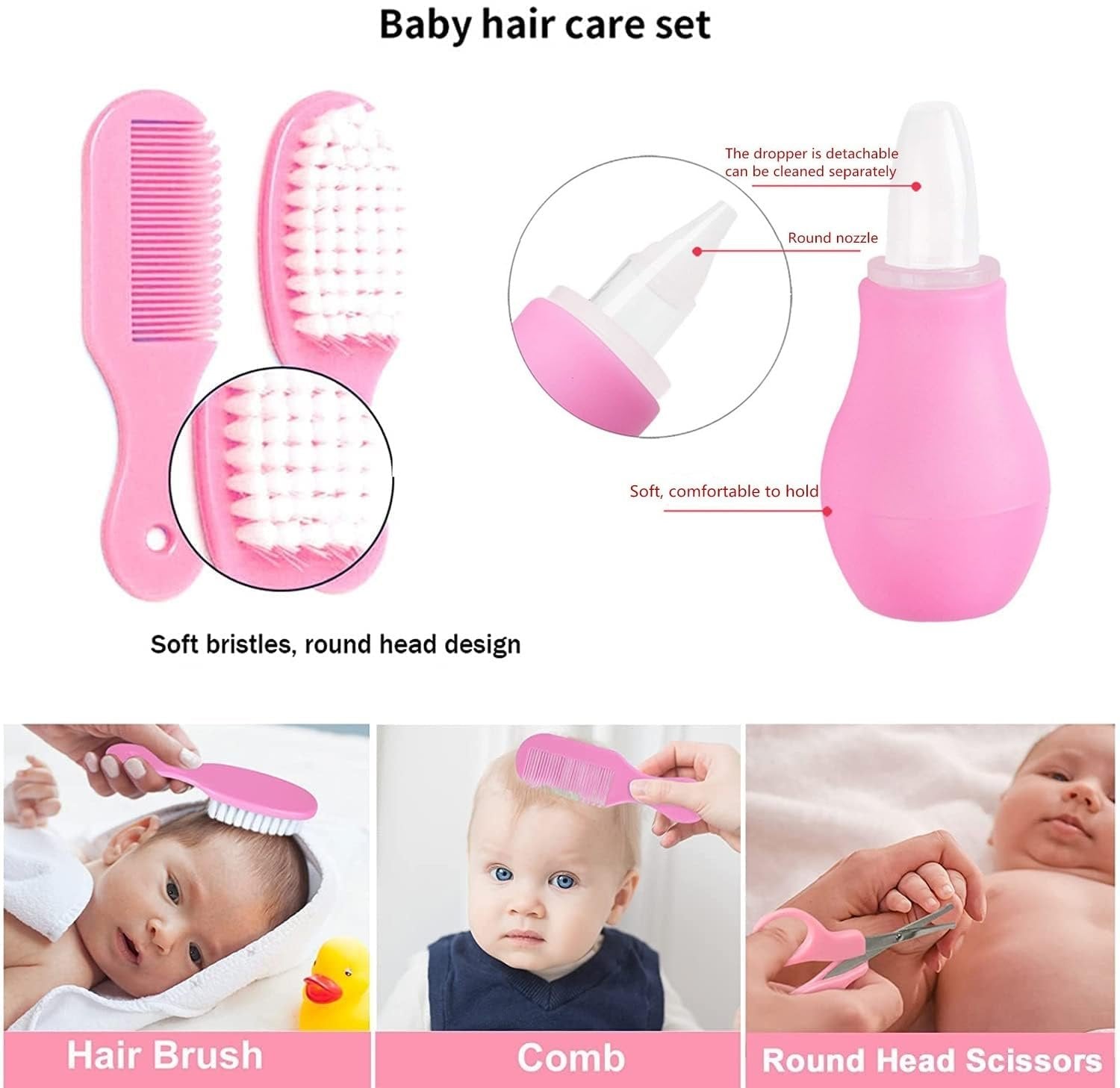 Baby Care Kit (10 PCS) ? Essential Grooming and Care Set for Babies ? Includes Nail Clipper, Comb, Brush, and More

