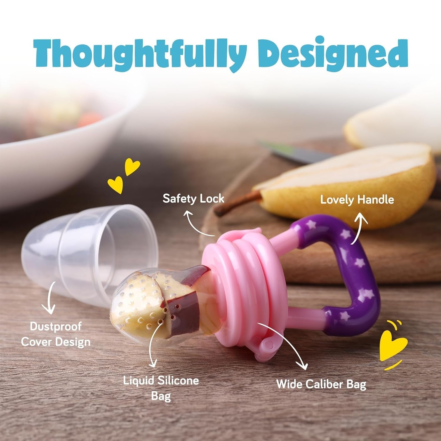 King Shape Baby Natural Fruit & Food Feeder ? Safe Silicone Feeder for Babies ? Perfect for Introducing Solid Foods

