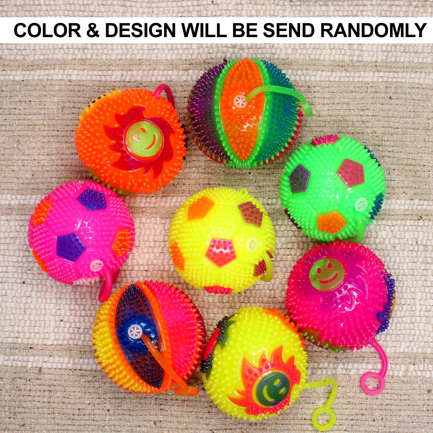 Flashing Spiky Ball ? LED Light-Up Spiky Ball for Kids ? Fun Sensory Toy for Play and Stress Relief

