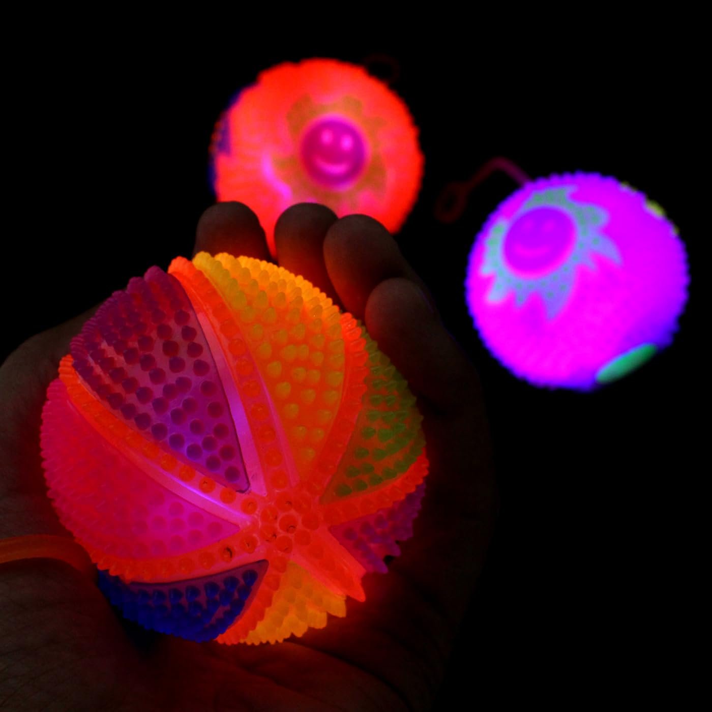 Flashing Spiky Ball ? LED Light-Up Spiky Ball for Kids ? Fun Sensory Toy for Play and Stress Relief

