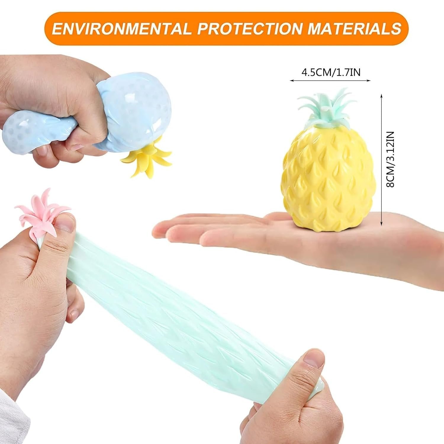 Pineapple Mesh Squishy Ball ? Stress Relief and Fun Sensory Toy ? Squeeze and Squish for Relaxation and Play

