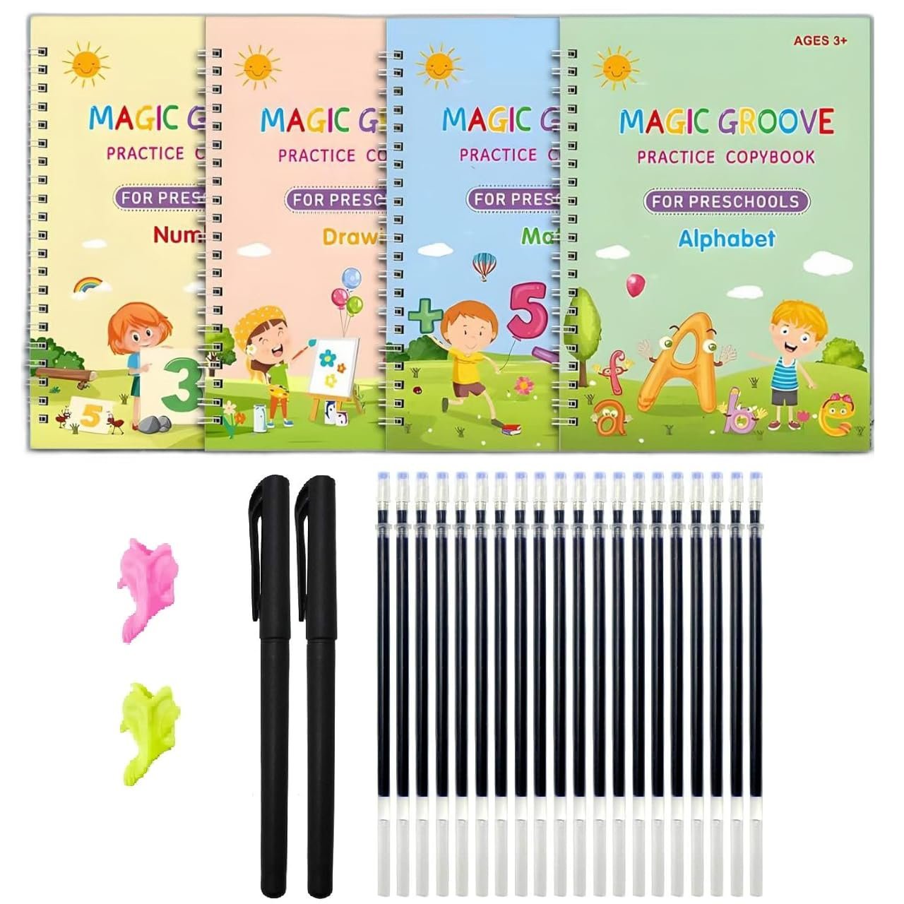 Sank Magic Book (10 Rifil) ? Interactive Learning Magic Book for Kids ? Fun Educational Book with Refill Pages

