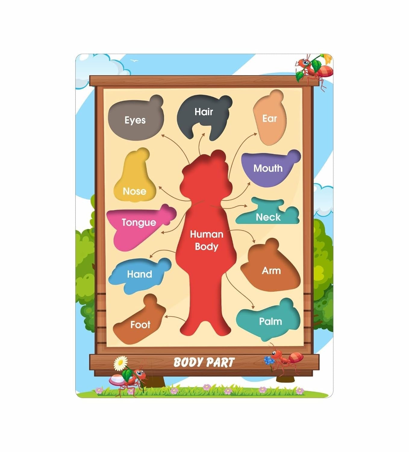 Wooden Shape Puzzle ? Early Learning Shape Matching Puzzle for Kids ? Develops Cognitive Skills and Hand-Eye Coordination

