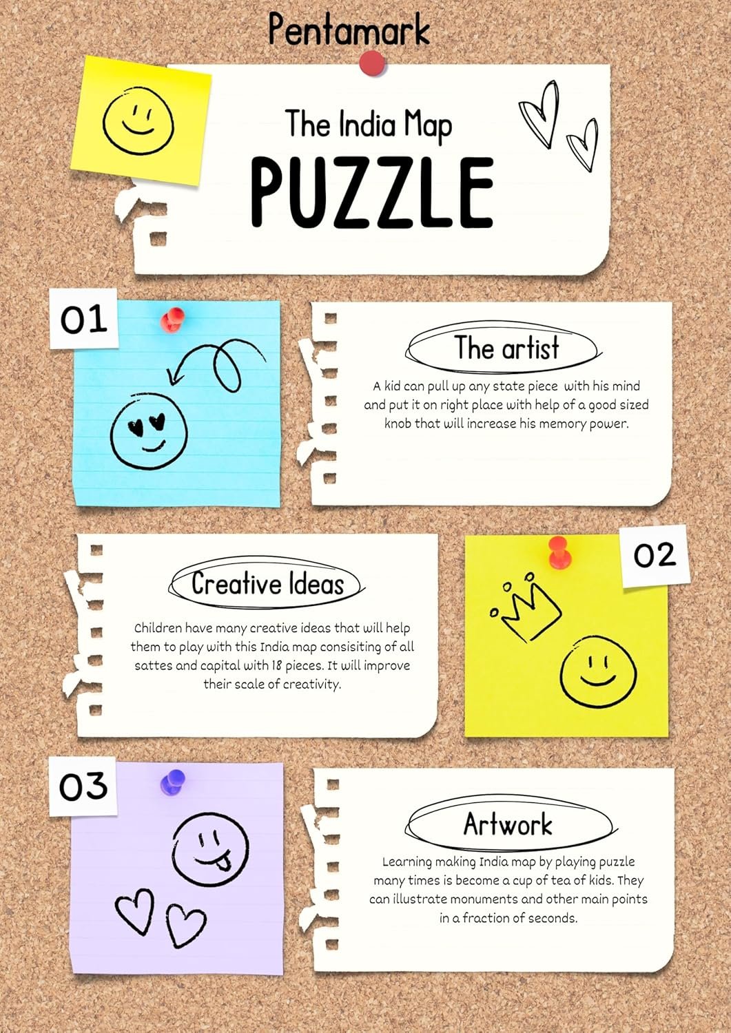 Wooden India Map Puzzle ? Educational Wooden Puzzle of India ? Learn Geography and States in a Fun Way

