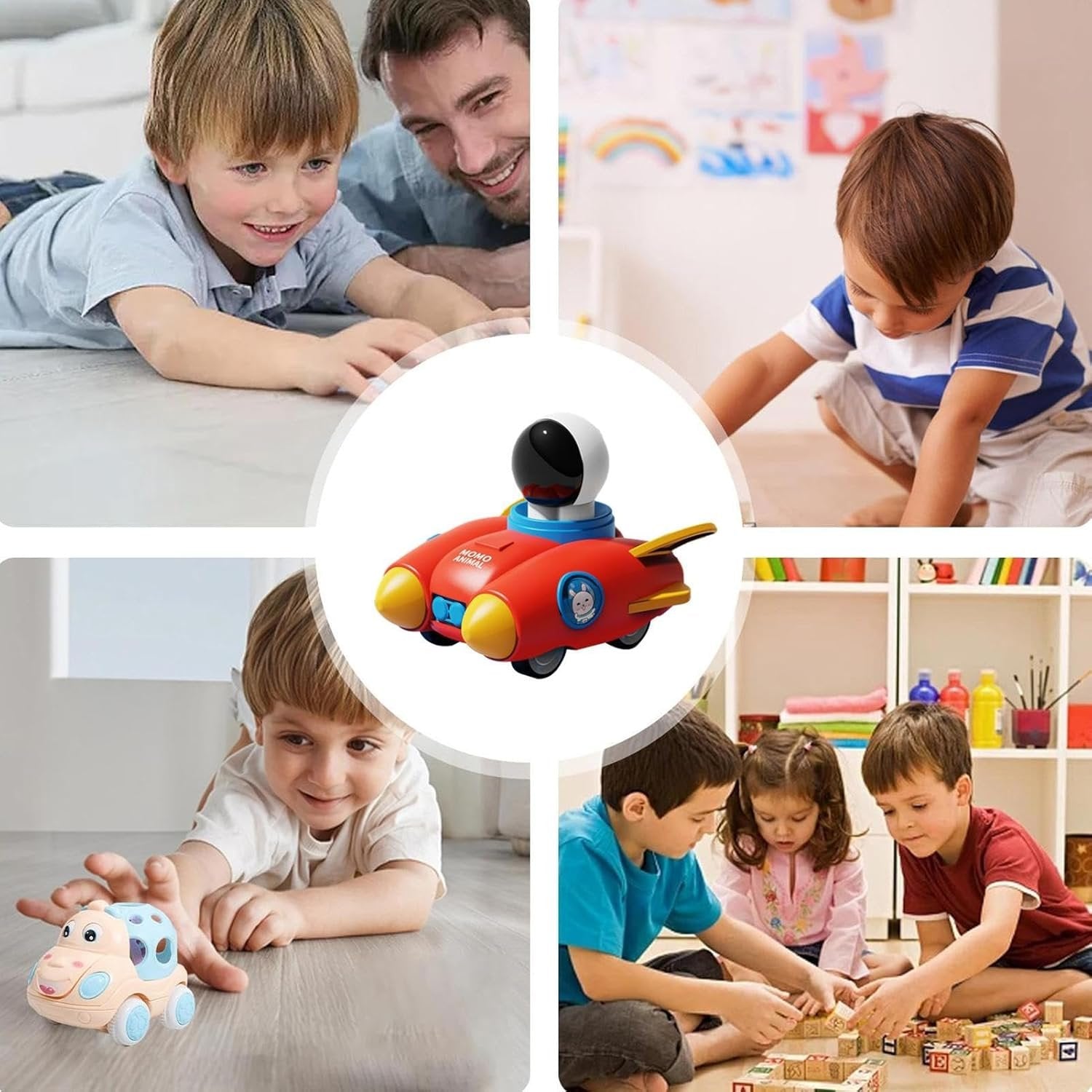 Press and Go Space Rocket Car ? Fun Press-and-Go Toy for Kids ? Space-Themed Toy Car with Sound and Movement

