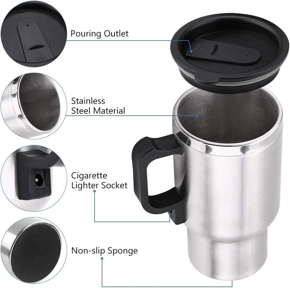 Car Mug ? Stainless Steel Insulated Travel Mug for Cars ? Keeps Drinks Hot or Cold ? Ideal for On-the-Go


