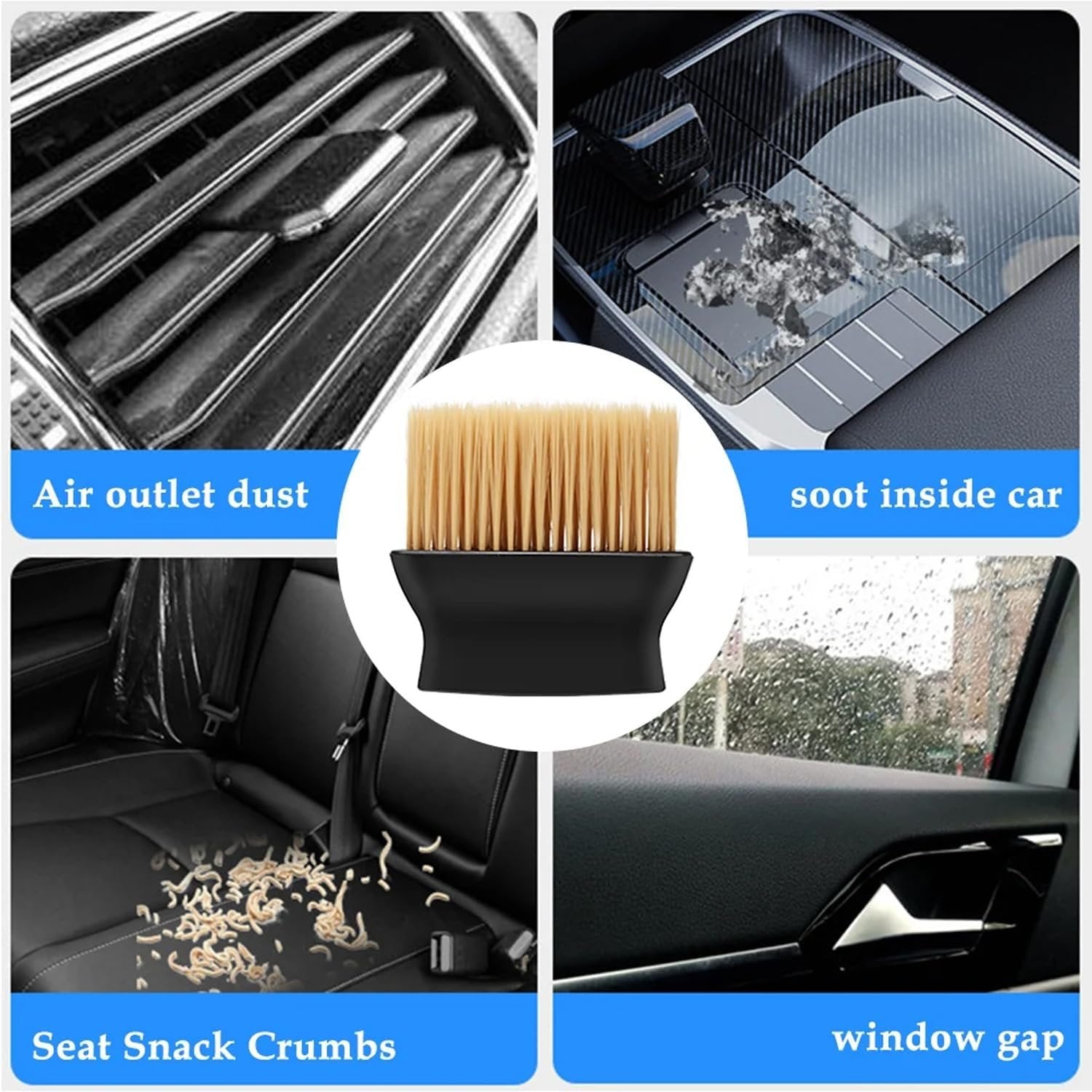 Car Interior Cleaning Dust Brush ? Soft Bristles for Dashboard, Seats, and Console ? Keeps Your Car Interior Dust-Free

