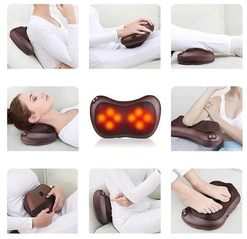 Car Bed Massage Pillow ? Comfortable Neck and Back Support Pillow ? Perfect for Car Rides and Travel ? Relieves Stress and Tension

